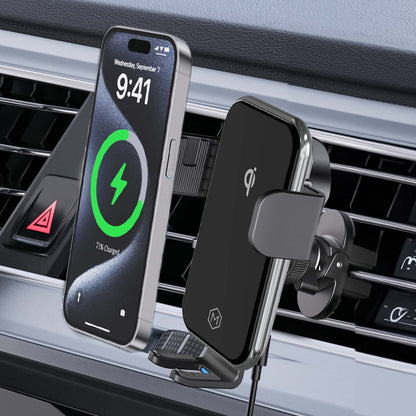 Auto Grip Fast Wireless Car Charger Vent Mount - Qi Certified