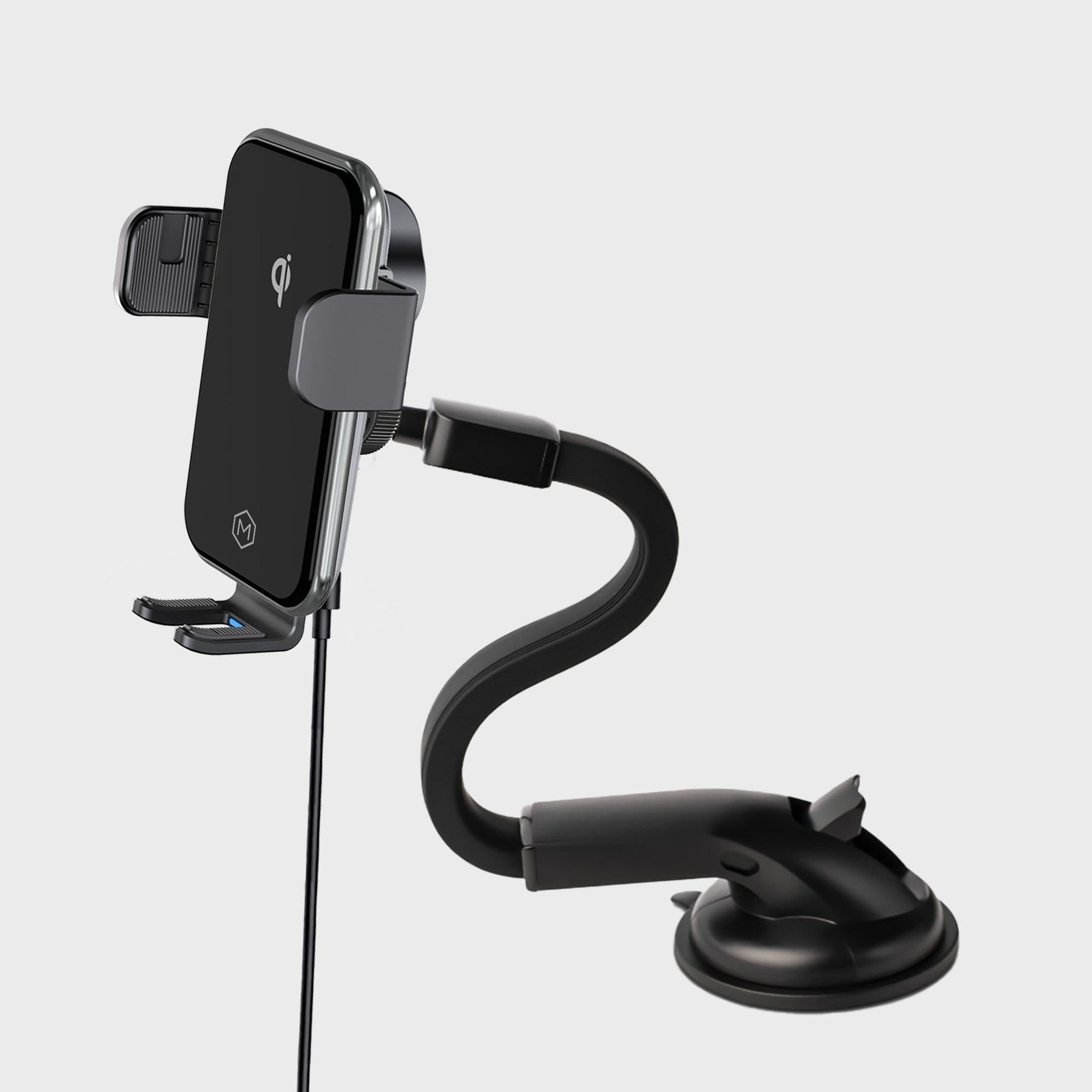 Auto Grip Fast Wireless Car Charger Mount With Gooseneck Mount - Qi-Certified